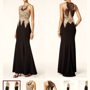 BNWT Gorgeous Black and Gold Detail Gown
